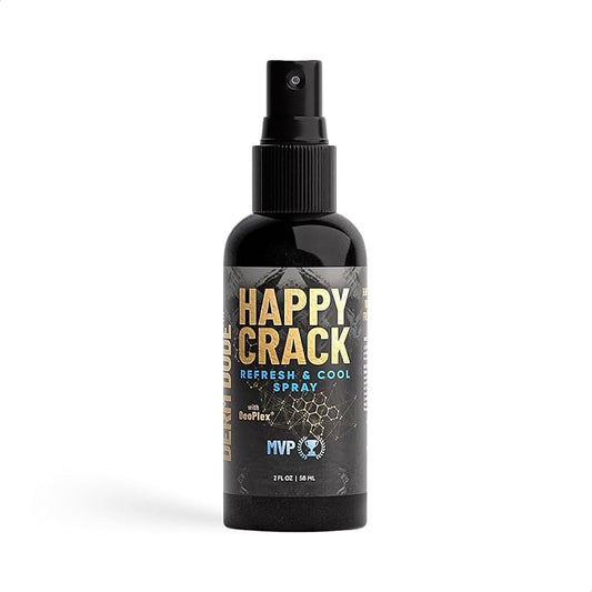 Derm Dude Happy Crack Refresh & Cool Butt Spray | MVP Scent | Deodorant & Odor Eliminator with Soothing Witch Hazel & All-Natural DeoPlex for Odor Control | 2 oz (1 Pack)