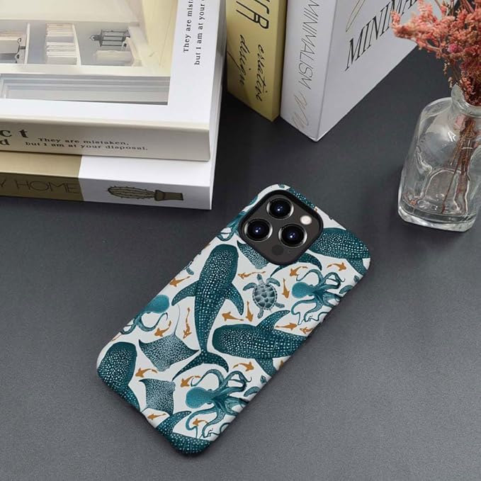 DAIZAG Case Compatible with for iPhone 13 Pro Max,Octopus Turtle Manta Ray Whale Phone Case for iPhone 13 Pro Max for Girl Women Boy Men