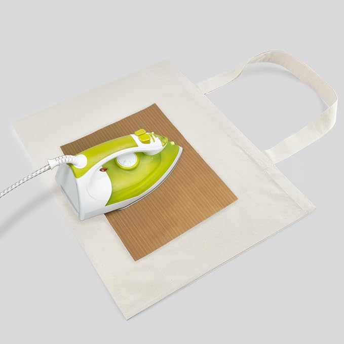 NPBAG 25 Pack 20'' X 16'' Large Natural Cotton Tote Bags, Lightweight Blank Bulk Cloth Bags with 1pc of PTFE Teflon Sheet