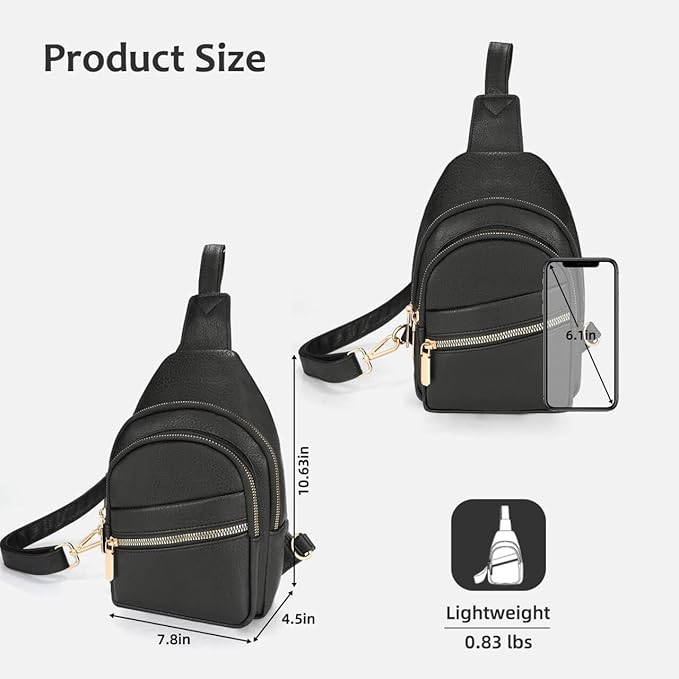 Sling Bag for Men Crossbody Chest Bag Over the Shoulder Purse Casual Sling Backpack for Travel Hiking Cycling