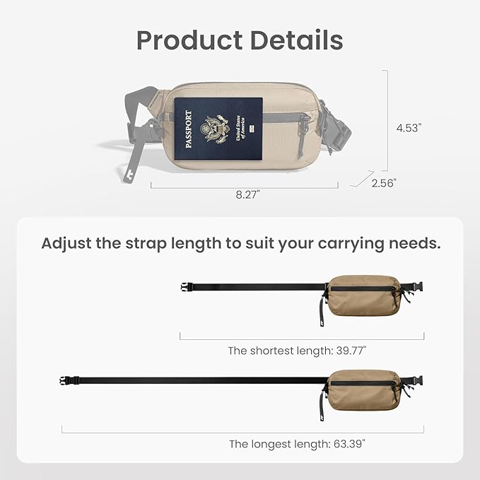 tomtoc 1.5L Sling Bag with RFID Blocking, Crossbody Bag Minimalist Chest Shoulder Pack for Men and Women, Water-resistant Lightweight Carry Casual Bag for Travel, Daily Use