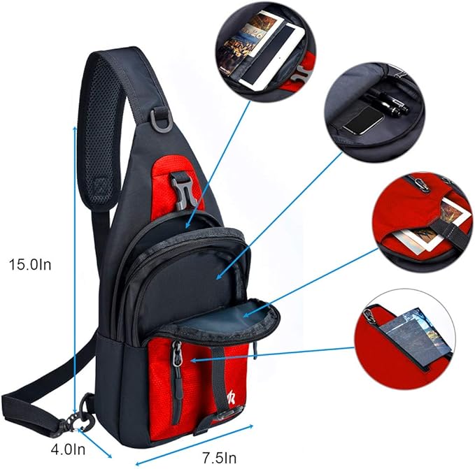 Y&R Direct 14 Colors Lightweight Sling Backpack Sling Bag Travel Hiking Small Backpack for Women Men Gifts