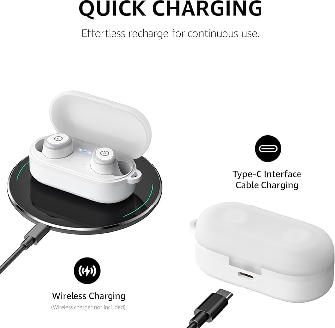 TOZO T10 Wireless Earbuds Bluetooth 5.3 Headphones, App Customize EQ, Ergonomic Design, 55H Playtime, Wireless Charging Case, IPX8 Waterproof Sound in-Ear Headset, 2025 New Version
