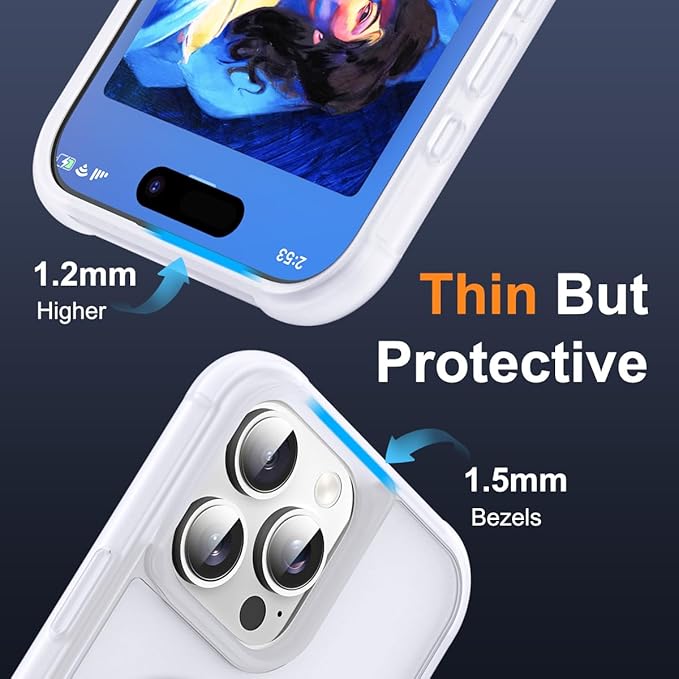 Compatible with iPhone 16 Pro Max Case with Invisible Magnetic O-Ring Stand Military-Grade Phone Case for iPhone 16 ProMax 6.9" [Compatible with Mag-Safe][Great Grip Feeling],Translucent