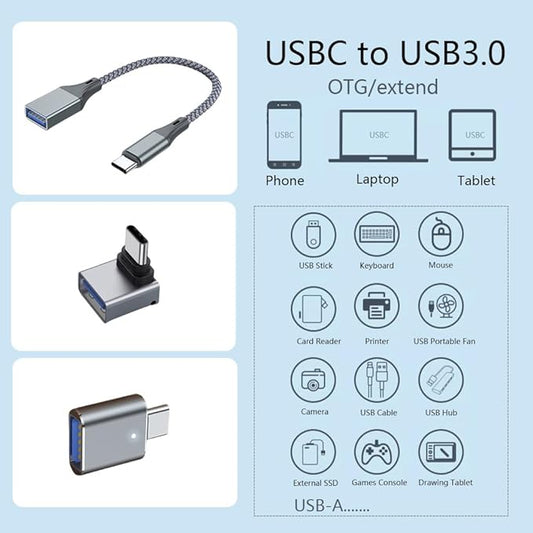 3Pcs Upgraded USB C to USB Adapter, High-Speed Data Transfer, USB Converter,USB C Male to USB 3.0 Female OTG Adapter for Apple 16 15, Mac, Tablet, Notebook, and More Type C Devices
