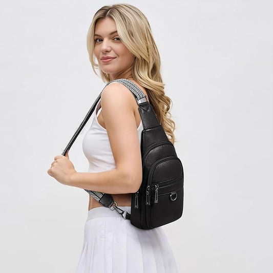 Womens Sling Bag Crossbody Bags for Women Vegan Leather Sling Backpack Daypack Fanny Pack Crossbody Purse Travel