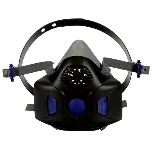 3M Respirator, Secure Click Half Face Reusable Respirator with Speaking Diaphragm and Push Button Seal Check, HF-801SD, Sweeping, Sanding, Grinding, Sawing, Dust, Small