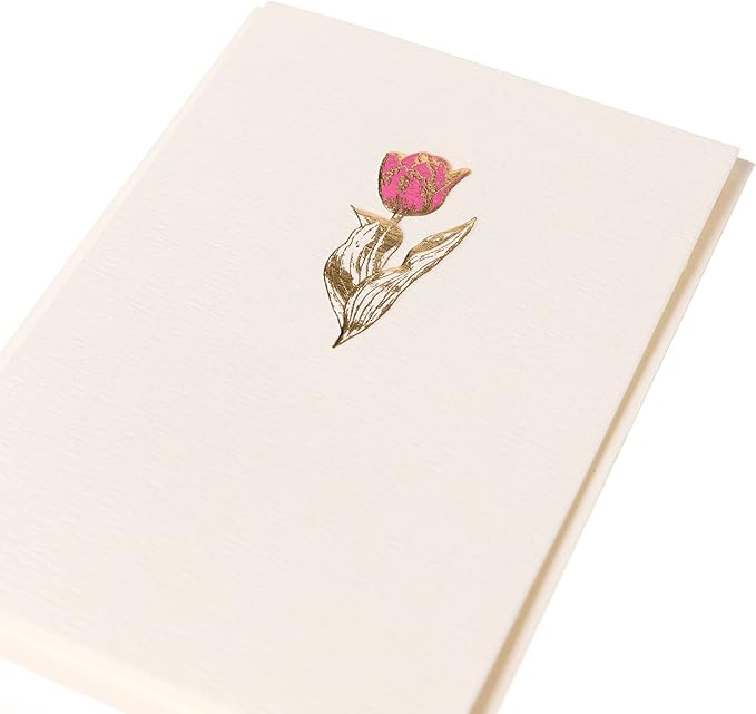 Graphique Tulip Cards | Pack of 10 Cards with Envelopes | Blank Inside | All Occasion Greetings | La Petite Presse Collection | Embossing and Gold Foil Accents | Boxed Set | 3.25" x 4.75"