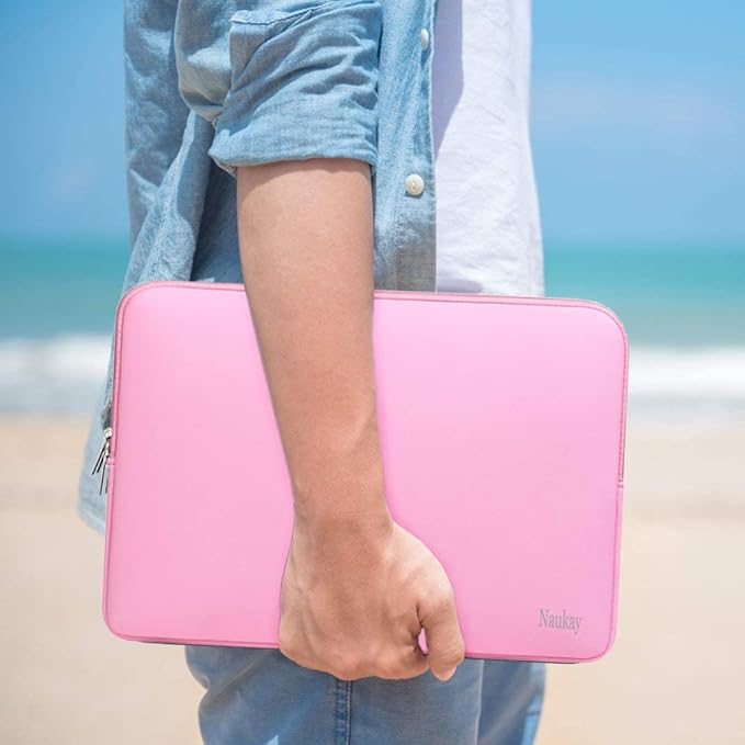 Laptop Case Sleeve, Resistant Neoprene Laptop Sleeve/Notebook Computer Pocket Case/Tablet Briefcase Carrying Bag Compatible with 13-13.3 Inch MacBook Pro,MacBook Air,Notebook Computer-(Pink)