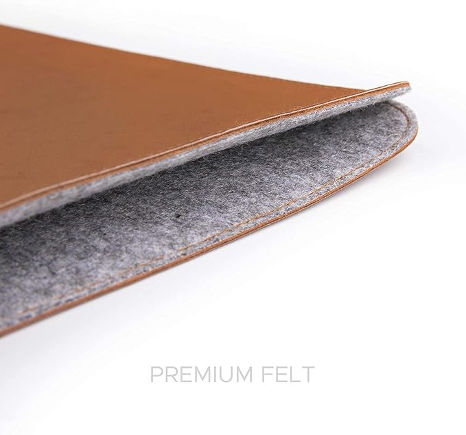 Comfyable Laptop Sleeve 15 Inch Precisely Compatible with MacBook Air 15" M4 2025 A3241 & M3 2024 A3114 & M2 2023 A2941, Faux Leather Cover Case, Brown