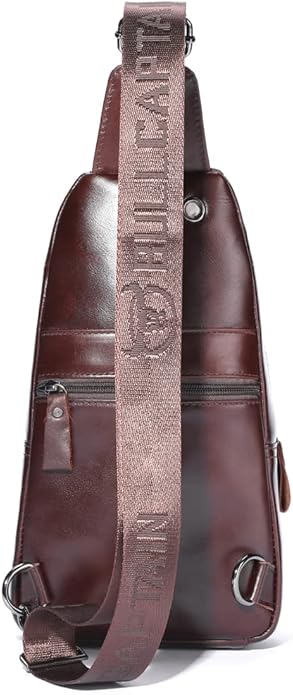 KPYWZER Vintage Leather Sling Bag Backpack for Men Crossbody Shoulder Chest Day Pack Backpacks