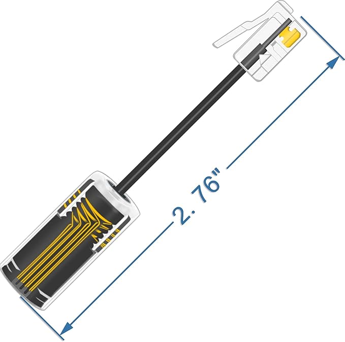 NECABLES 2Pack Phone Cord Detangler for Landline Telephone Handset Cord Detangler for Desk Phone RJ9 4P4C Male to Female Black