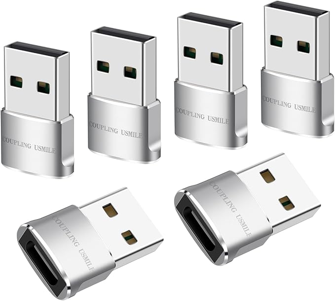 USB to USB C Adapter 6 packs for iPhone Fast Charging, Transfer and Type C OTG convert. USBC to A Compatible with iPhone 16 16e 15 Plus Pro Max,iPad Pro Air 4 Mini 6 almost USB devices