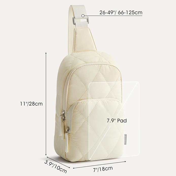 G4Free Sling Bag for Women, Casual Quilted Puffer Crossbody Purse Lightweight Fanny Packs for Daily Travel Work