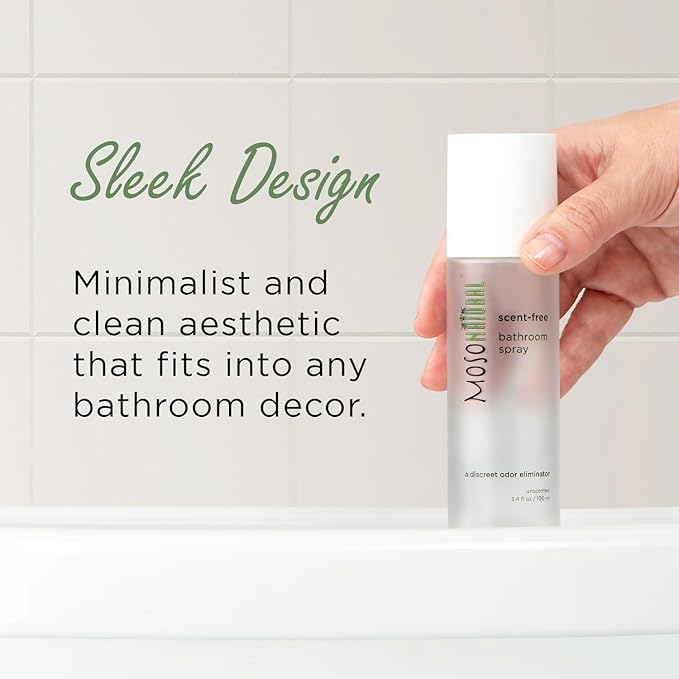 Moso Natural Scent-Free Bathroom Spray (2 Pack) A Discreet Odor Eliminator and Toilet Spray. Unscented. (3.4 oz Per Bottle)