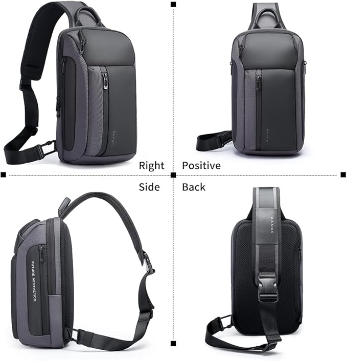 BANGE Sling Bag, Waterproof Men's Chest Bag Shoulder bags Crossbody Sling Backpack for Men……