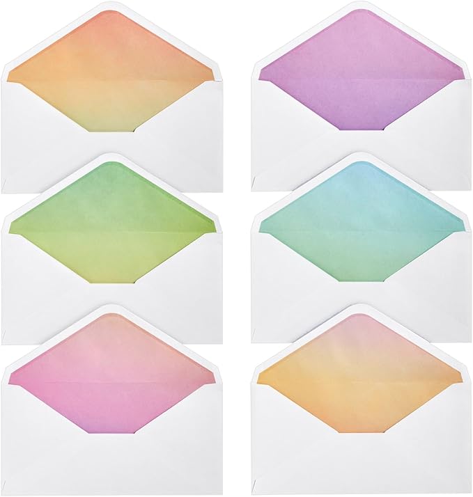 Paper Junkie Letter Writing Stationery Paper & Envelopes Set - 6 Watercolor Gradient Designs, 60 Lined Sheets & 30 Envelopes (10.25 x 7.25 In)