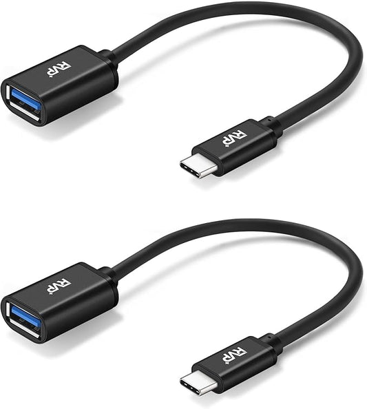 RVP+ USB-C to USB-A 3.0 Female Adapter (2-Pack, Black)