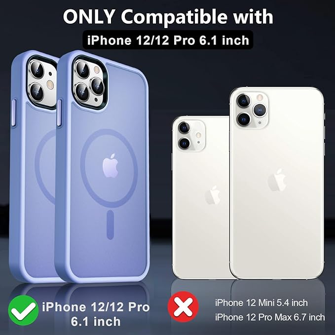 MOCCA Strong Magnetic for iPhone 12 Case/iPhone 12 Pro Case, [Compatible with Magsafe][Mil-Grade Drop Protection] Slim Shockproof Translucent Protective Phone Case for iPhone 12/12 Pro 6.1“, Blue