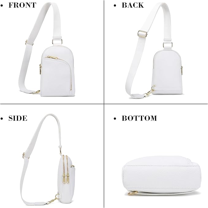 INICAT RFID Blocking Sling Bag Leather Crossbody Bags for Women Fanny Pack Cross Body for Woman Chest Bag for Travel 1.9L