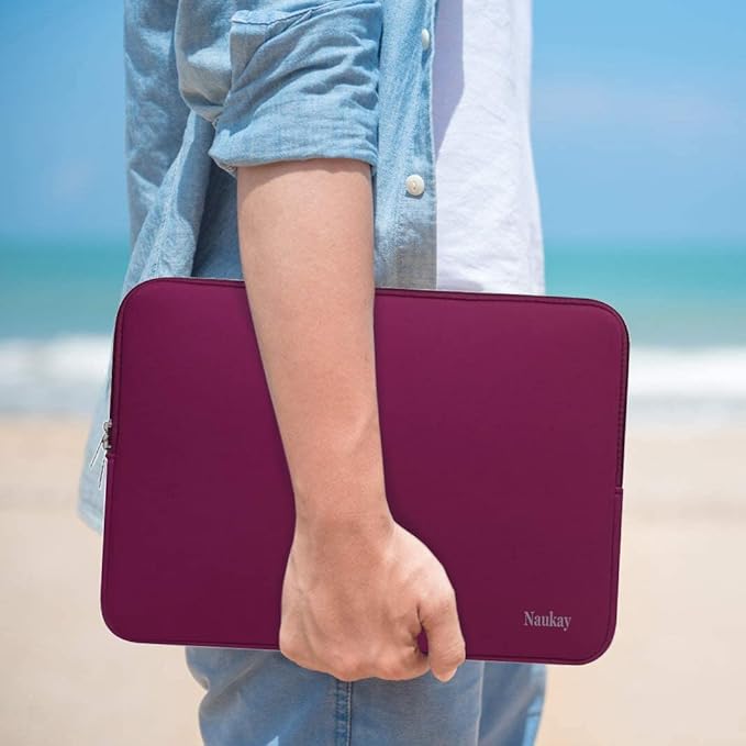 Laptop Sleeve 14 Inch, Resistant Neoprene Laptop Sleeve/Notebook Computer Pocket Case/Tablet Briefcase Carrying Bag for 14 inch HP, Lenovo, Asus Notebook, Ultrabook, Wine Red