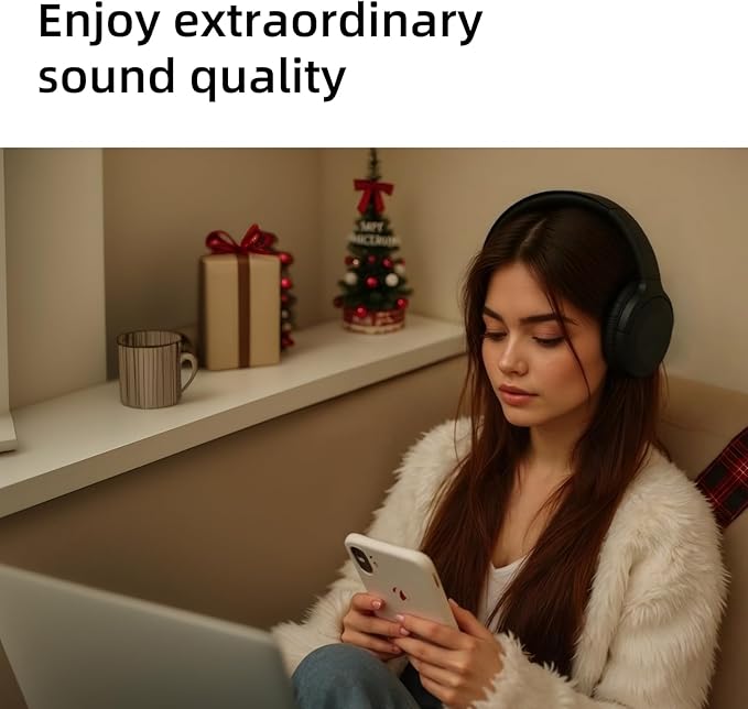 GU-DI Active Noise Cancelling Headphones, Wireless Over Ear Bluetooth Headphones, Hi-Res Audio, Deep Bass, with mic, Foldable Lightweight Headset, Suitable for Travel Home Office Gym Cellphone PC