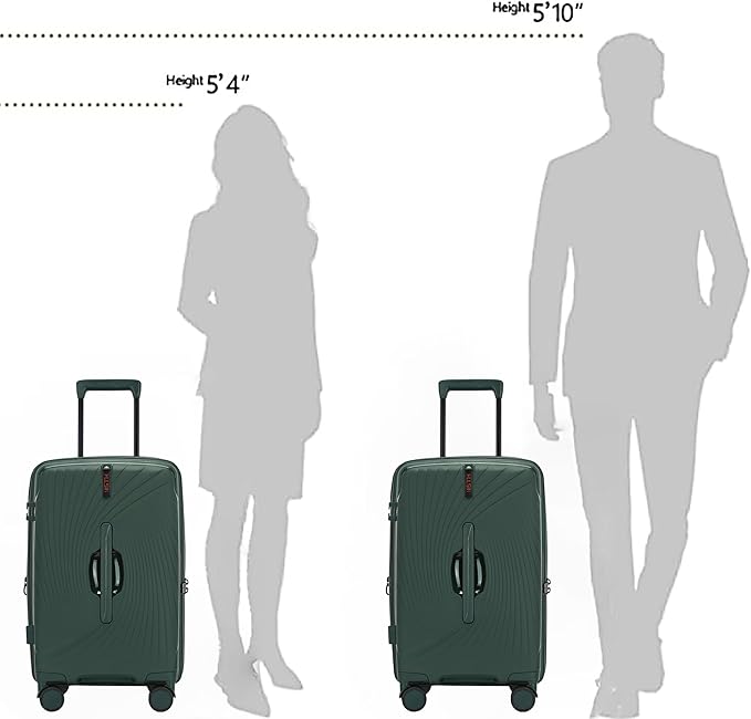 20 Inch Expandable Carry on Luggage, Hardside Lightweight Spinner Suitcase TSA Lock, 22x14x9 Airline Approved Hard Shell Expandable Travel Luggage with 20% More Capacity (Green, 20 Inch)