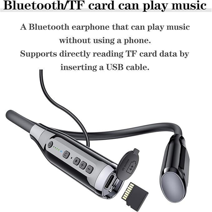 Wireless Bluetooth 5.0 Neck Earbuds with 100 Hours of Playback, IPX5 Waterproof Sports Earphones with Microphone, Magnetic, TF Card Slot, for Gym Running Exercises (A12)