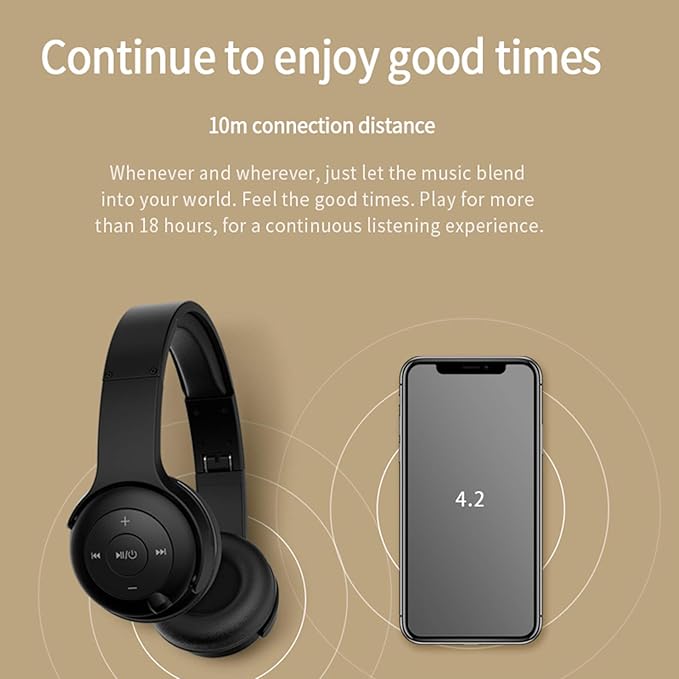 Bluetooth Headphones 2 in 1 Sound Speaker with Microphone Deep Bass Active Noise Cancelling Wireless Headphones Over Ear Comfortable Protein Earpads 30 Hours Playtime Wired/Wireless