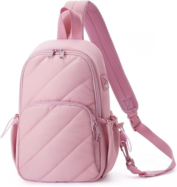 Wandering Nature Sling Bag for Women Lightweight Quilted Crossbody Bag Fits for 11" Tablet with Breathable Back Panel Anti Theft Pocket Padded Strap USB Charge Port, Ideal for Travel, Daily Use