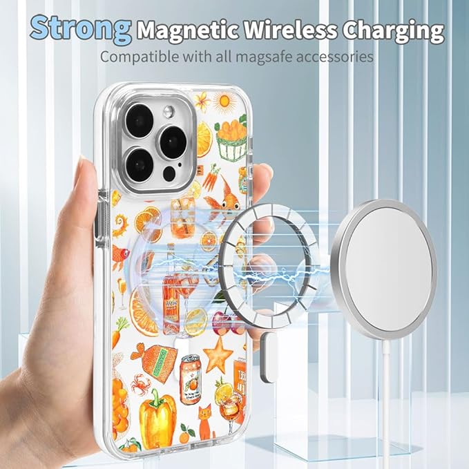 DAIZAG Case for iPhone 16 Plus, [Compatible with MagSafe],Phone Case for Women Girls Magnetic Clear Cover,Fruit Collage Summer Aesthetic
