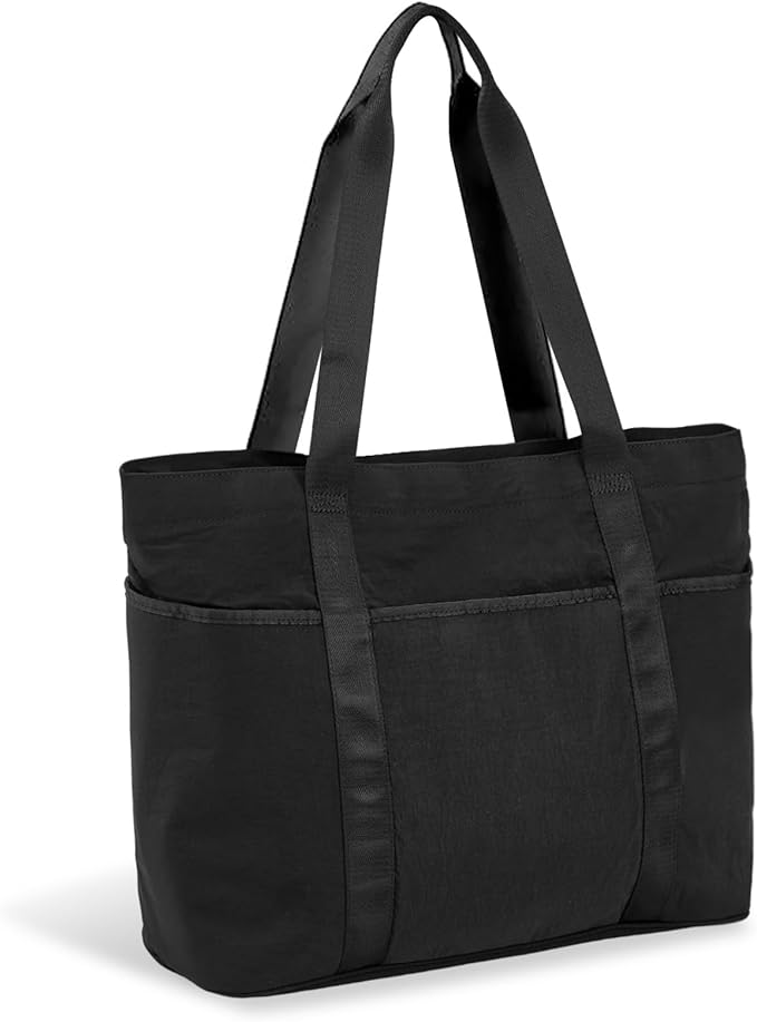 Tote Bag for Women with Zipper, Convertible Travel and Work Shoulder Bag, Large Teacher Tote Bag with Luggage Strap