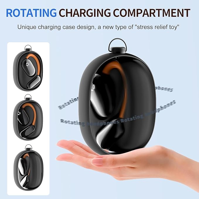 True Open Ear Earbuds Wireless Headphones with Enhanced Sound,Secure Fit, Lightweight Design, IPX4 Waterproof, DNC Mics, Bluetooth 5.4, Punchy Bass, Ideal Earphone for Running, Gym, Workouts