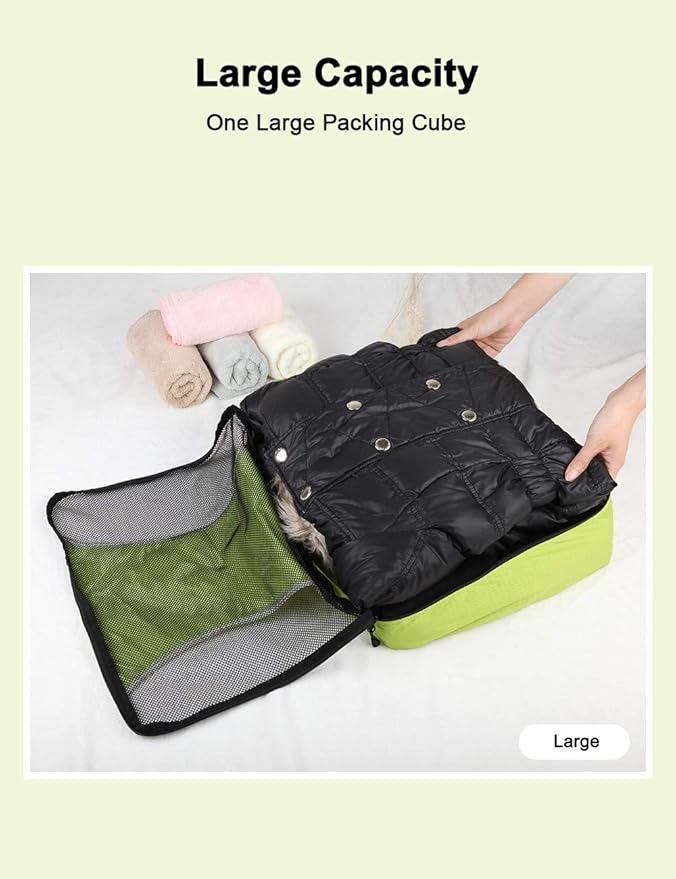 GOX Ultra Light 5 piece Packing Cubes Travel Luggage Organizer 1 Large 2 Medium 2 Small