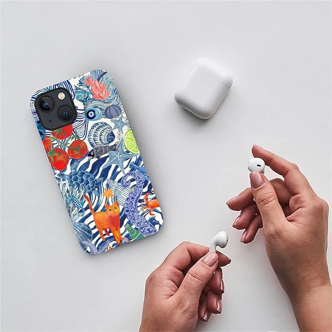 Case for iPhone 13 iPhone 14,Leopard Cherry Shell Aesthetics for Woman Men Full Body Protective Cover Shockproof 2 in 1 Silicone + Hard PC Design Case