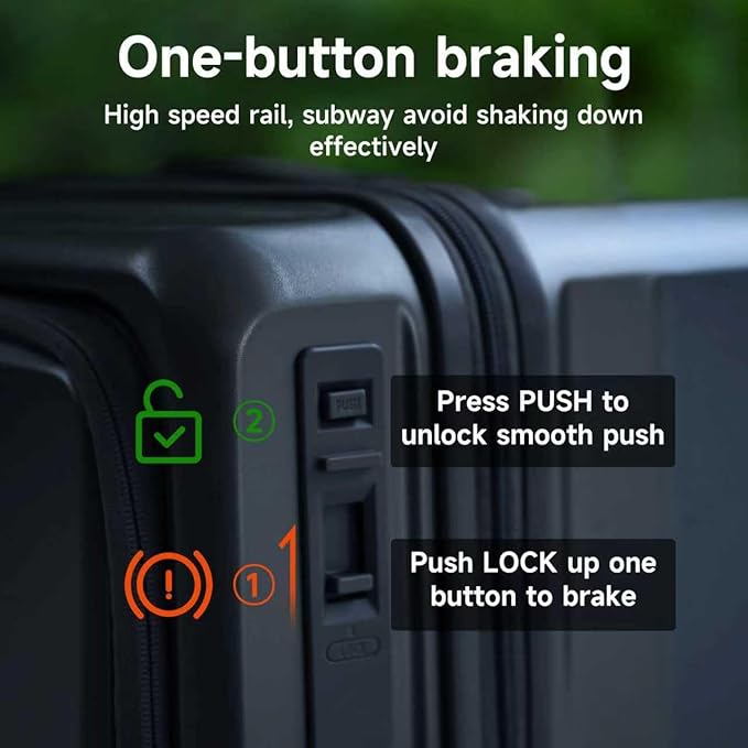 ROAMING Expandable 28-Inch Checked Luggage with Mute Brake Wheels Airline Approved Hard Shell Suitcases with Front Pocket Top Opening Luggage with TSA Lock for Short Business Travel, Glaze blue