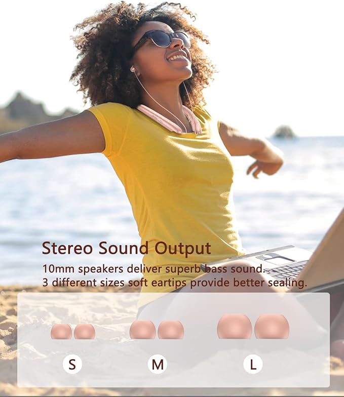 Neckband Bluetooth Headphone, Retractable Headphones with IPX5 Sweatproof & 18H Battery，Neckband Headphones for Gym, Running and Outdoor Sports Enthusiasts