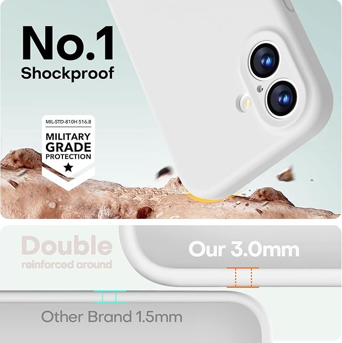 LOVE 3000 Designed for iPhone 17 Case, Premium Silicone [Compatible with Magsafe][Soft Anti-Scratch Microfiber Lining] Shockproof Protective Phone Case for Men Women 6.3", White