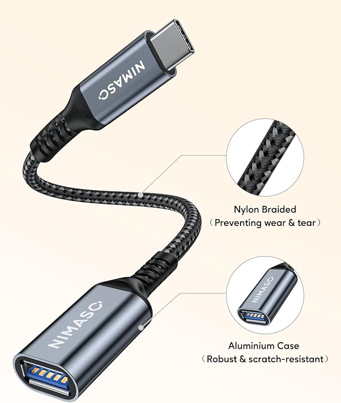 USB C to USB 3.0 Adapter [2 pack],NIMASO USB-C to USB,Thunderbolt 3 to USB Adapter OTG Cable for Macbook Pro/Air 2020/2018,iPad Pro 2020,Galaxy S20 S20+,Google Pixel and More