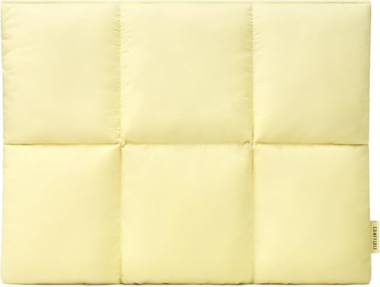 Comfyable Puffy Laptop Sleeve 13 Inch 14 Inch, Quilted Puffer Laptop Carrying Case, Pillow Case Compatible with MacBook Air M4 2025 M3 M2 M1, MacBook Pro M4 Pro/Max, Butter Yellow