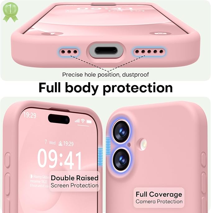 LOVE 3000 Designed for iPhone 17 Case, Premium Silicone [Compatible with Magsafe][Soft Anti-Scratch Microfiber Lining] Shockproof Protective Phone Case for Men Women 6.3", Pink Sand