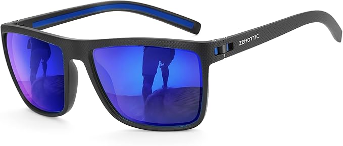 ZENOTTIC Polarized Sunglasses for Men Lightweight TR90 Frame UV400 Protection Square Sun Glasses