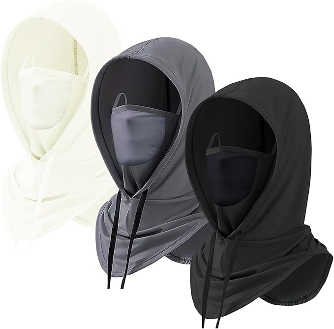 3 Pack Summer Balaclava Sun UV Protection Hood Breathable Full Head Mask Face Cover for Men Women Motorcycle Cycling Fishing