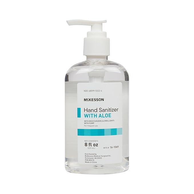 McKesson Hand Sanitizer Pump with Aloe, 8 oz [Pack of 24] Bulk, 62% Ethyl Alcohol