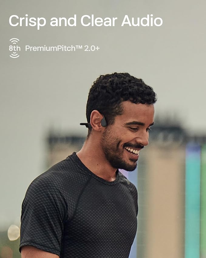 SHOKZ OpenRun Mini (AfterShokz Aeropex Mini) -Bone Conduction Open-Ear Bluetooth Sport Headphones - Waterproof Wireless Earphones for Workouts and Running - Built-in Mic, with Headband