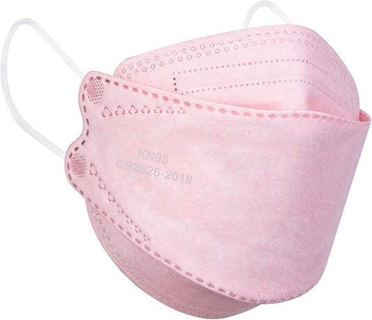 KN95 Face Masks for Adults 50 Pack, Individually Wrapped, 5-Ply Pink Disposable Face Mask Against PM 2.5 Smoke & Dust, Filtration Efficiency 95%