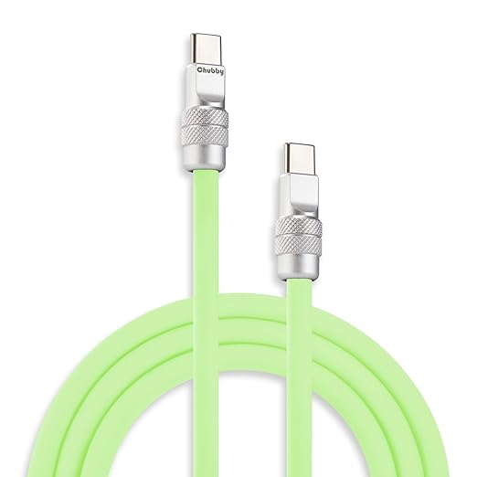 chubbycable Chubby 2.0 Fast Charging Cable Durable Soft Silicone USB C Cable 240W Extra Thick Charger Cord Compatible with iPhone 16/15 Series iPad, Mint Green, Type-C to Type-C, 8.2FT