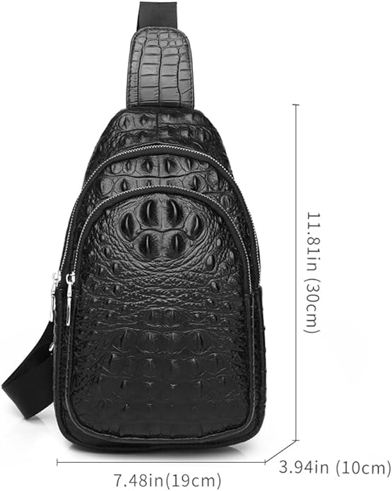 KPYWZER Vintage Leather Sling Bag Backpack for Men Crossbody Shoulder Chest DayPack Backpacks