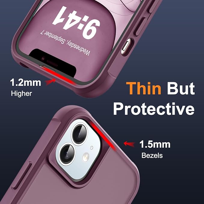 Compatible with iPhone 11 Case with Invisible Magnetic O-Ring Stand Military-Grade Translucent Case for iPhone 11 6.1" [Compatible with Mag-Safe][Great Grip Feeling], Wine Red