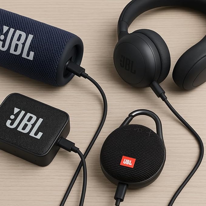 65W USB-C Power Supply Compatible with JBL Wireless Bluetooth Speakers & Earphones - JBL Charge 4/5/6, Flip 5/6/7, Pulse 4/5, Clip 4/5, GO 3/4, JRPOP, Extreme 4, Vibe Beam, Endurance Peak